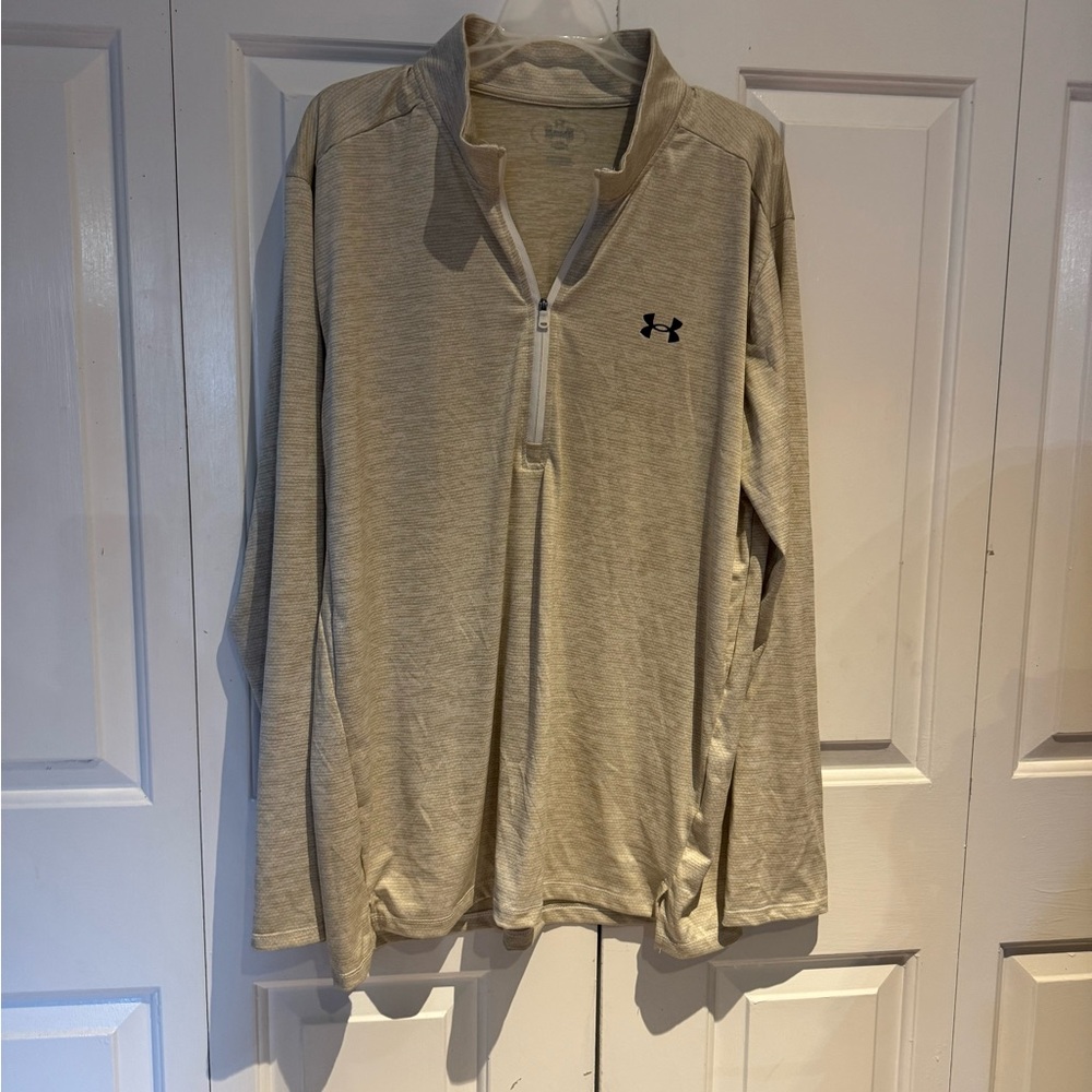 Under Armour Beige Quarter-Zip Pullover-XL